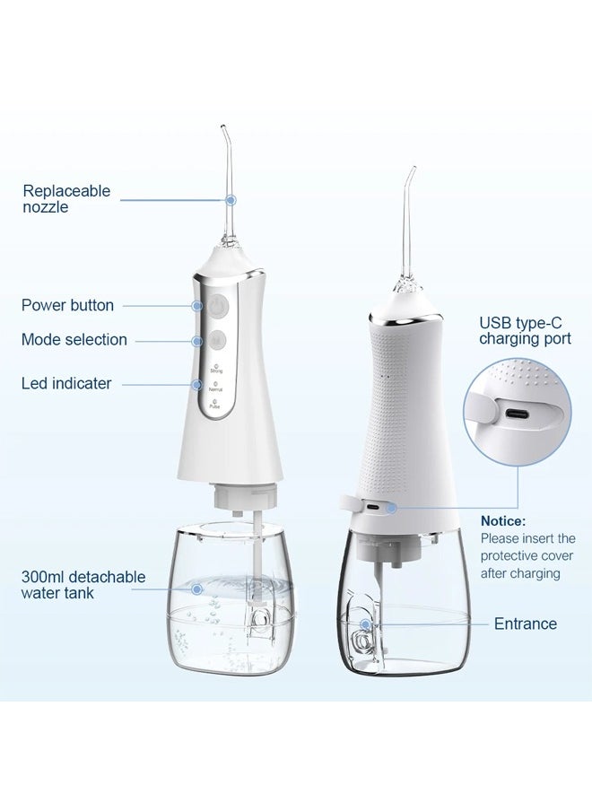 Portable USB Rechargeable Water Jet Teeth Cleaner with Water Flosser