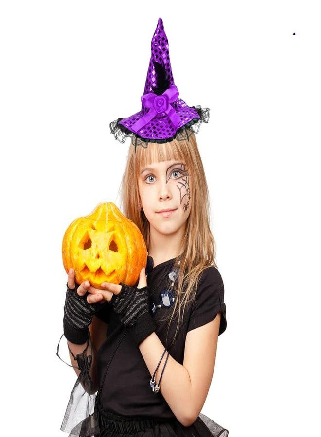 Oarkive Witch Headband Cute Witch Hat Halloween Mini Small Witch Headpiece Witches Headband for Women Girls for Halloween Party Cosplay Witch Costume Hat Favors Supplies - Image 3