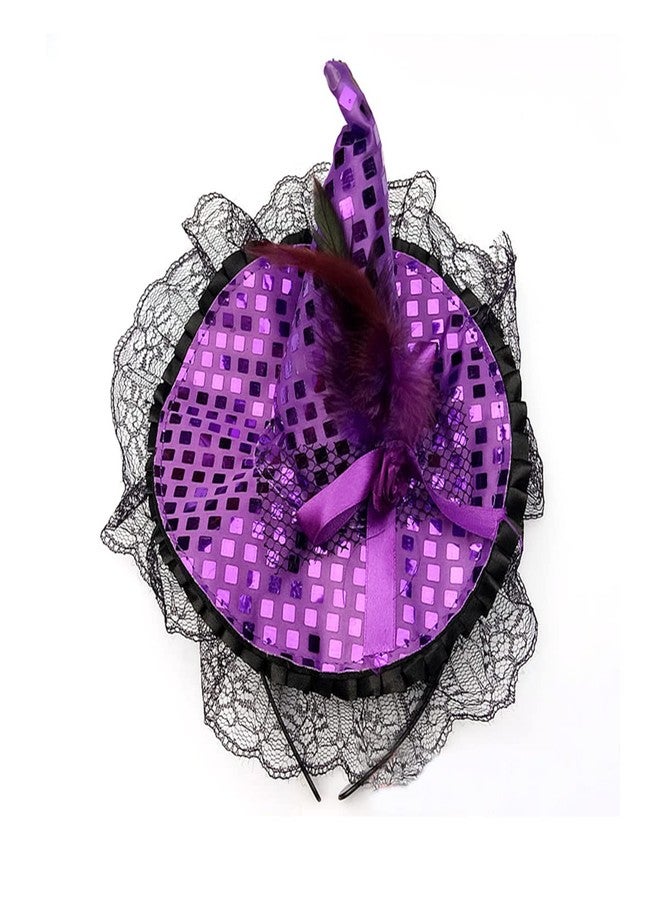 Oarkive Witch Headband Cute Witch Hat Halloween Mini Small Witch Headpiece Witches Headband for Women Girls for Halloween Party Cosplay Witch Costume Hat Favors Supplies - Image 2