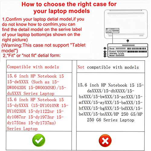 Alapmk Protective Case for 15.6" HP Notebook 15 15-dwXXXX 15-DW0043DX/15-dyXXXX 15-DY1010NR/15-efXXXX 15-EF0023DX/15s-fqXXXX/HP 255 G8/HP 250 G8 [Not fit 15-daXXXX/15-dbXXXX/15-bsXXX/15-bwXXX],Black - Image 3