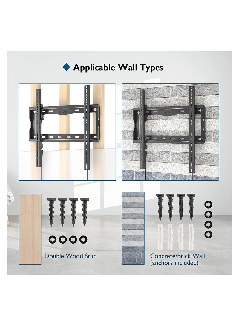TV Wall Mount Bracket for Most 26-55 inch LCD/LED/OLED Flat Curved TVs, Tilt Slim TV Wall Bracket up to 55kg - Image 2