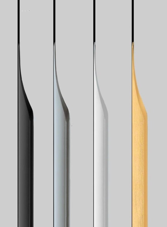 Shozafia 5 Pack Finger Pulls for Cabinets, Streamlined Long Concealed Handle for Home Kitchen Door Drawer Cabinet, Mount Finger Edge Tab Pull Golden Aluminum (Gold,300mm/11.81" Overall Length) - Image 1