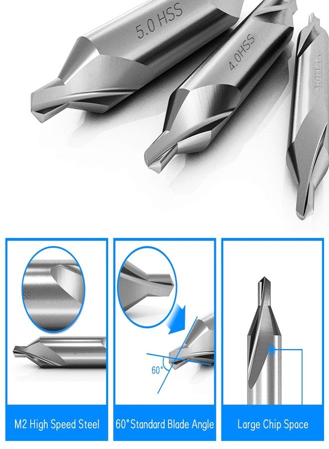 DKIBBITH 7 Pieces Center Drill Bits Set, M2 High Speed Steel 60-Degree Angle Center Drill Bits Kit Countersink Tools for Lathe Metalworking Size 1.0 1.5 2.0 2.5 3.0 4.0 5.0 - Image 3