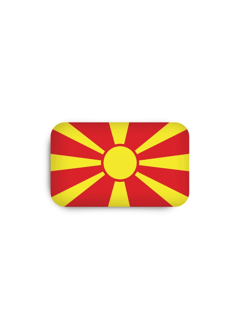 971MEDIA North Macedonia Flag Magnetic Badge  - Image 2