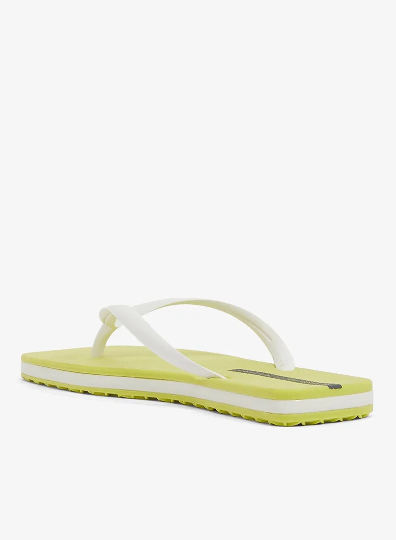 Voices Slim Women'S  Flip Flops With Square Shape Sole - Yellow/White