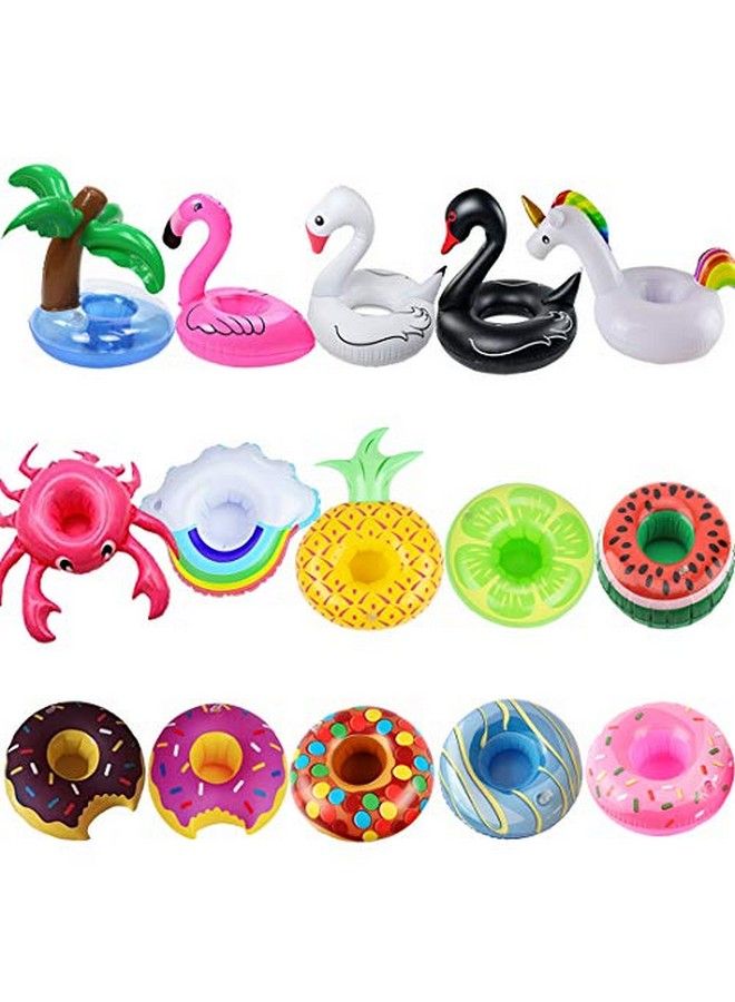 iShyan Inflatable Drink Holder 15 Pack Drink Floats Inflatable Cup Holders Flamingo Coasters For Swimming Pool Party - Image 1