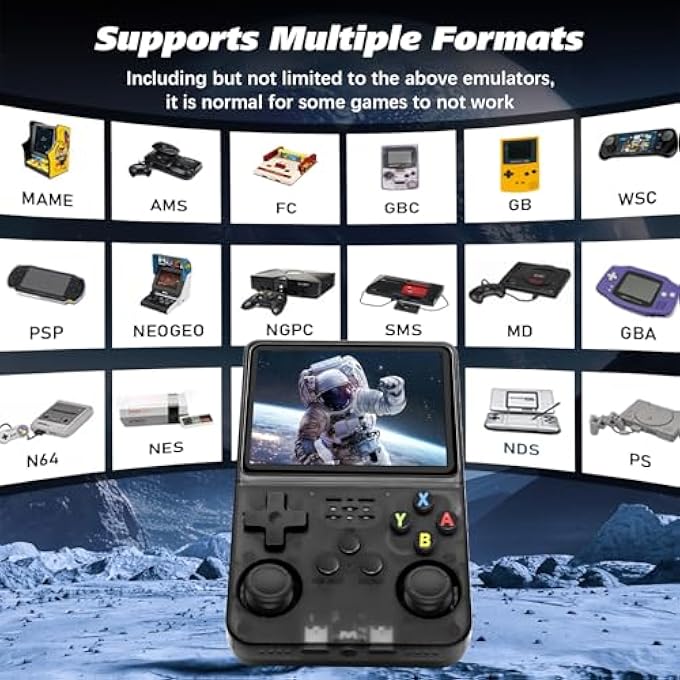 R36S HANDHELD, 3.5 INCH IPS SCREEN LINUX SYSTEM, HANDHELD GAME CONSOLE SUPPORT WIFI ONLINE BATTLING, WITH 10,000+ CLASSIC GAMES, 128G, TRANSPARENT BLACK - Image 4