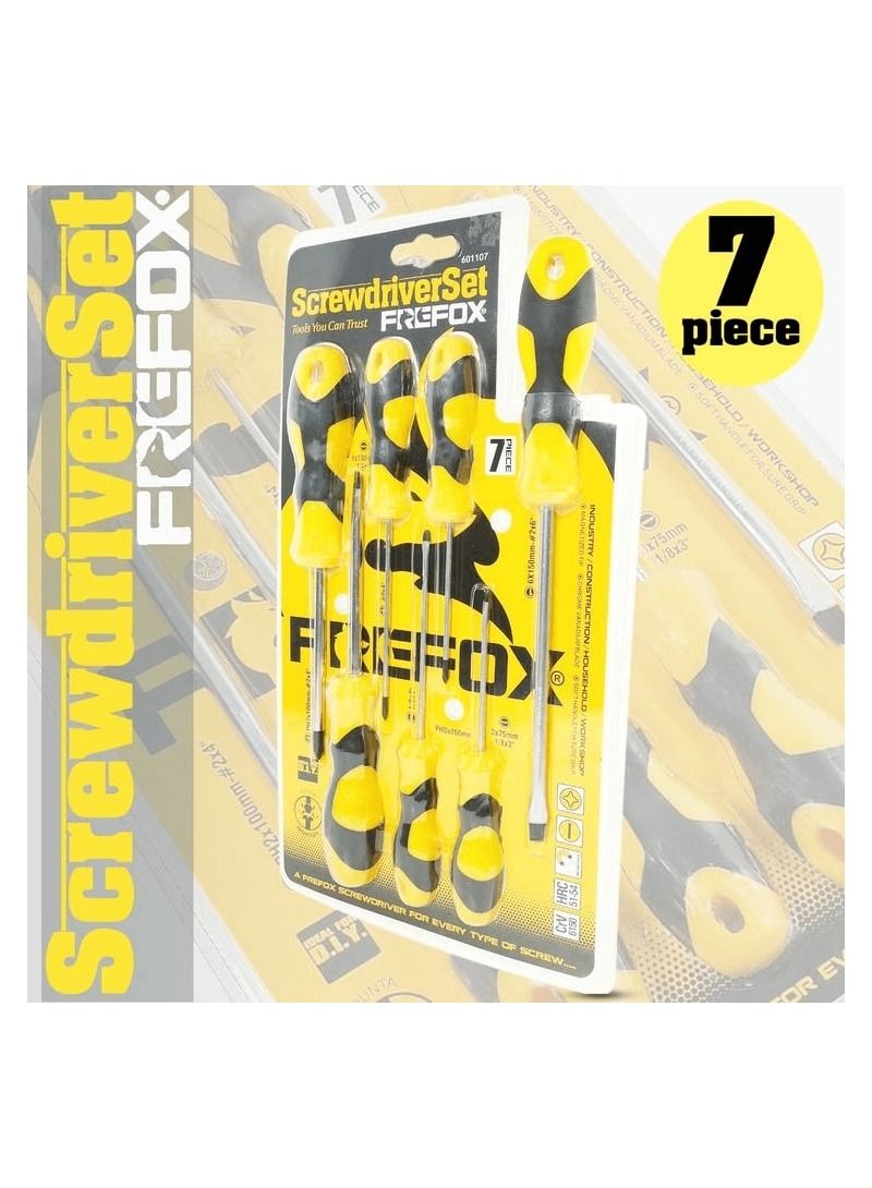 Frefox Screwdriver Set CrV And HRC Steel 2xStar Type 4xMinus Type 1xph0 Screwdriver Screwdriver set 7 Pcs - Image 1