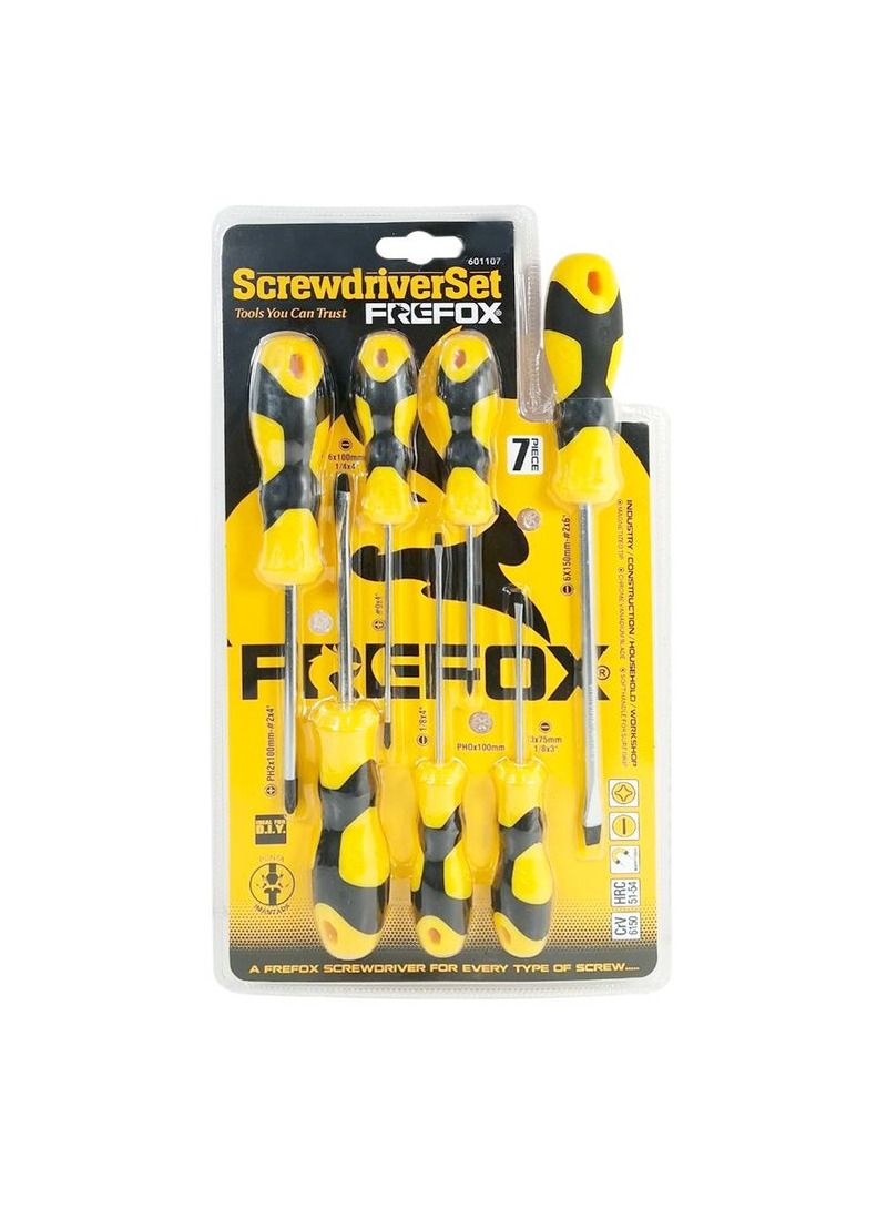 Frefox Screwdriver Set CrV And HRC Steel 2xStar Type 4xMinus Type 1xph0 Screwdriver Screwdriver set 7 Pcs - Image 2