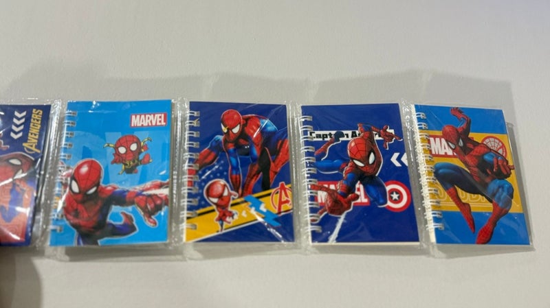 Small notebook in the form of Marvel Spider-Man children's drawings, spiral-bound, size 10 × 7 cm, for school and office supplies (pack of 4 pieces) - Image 1