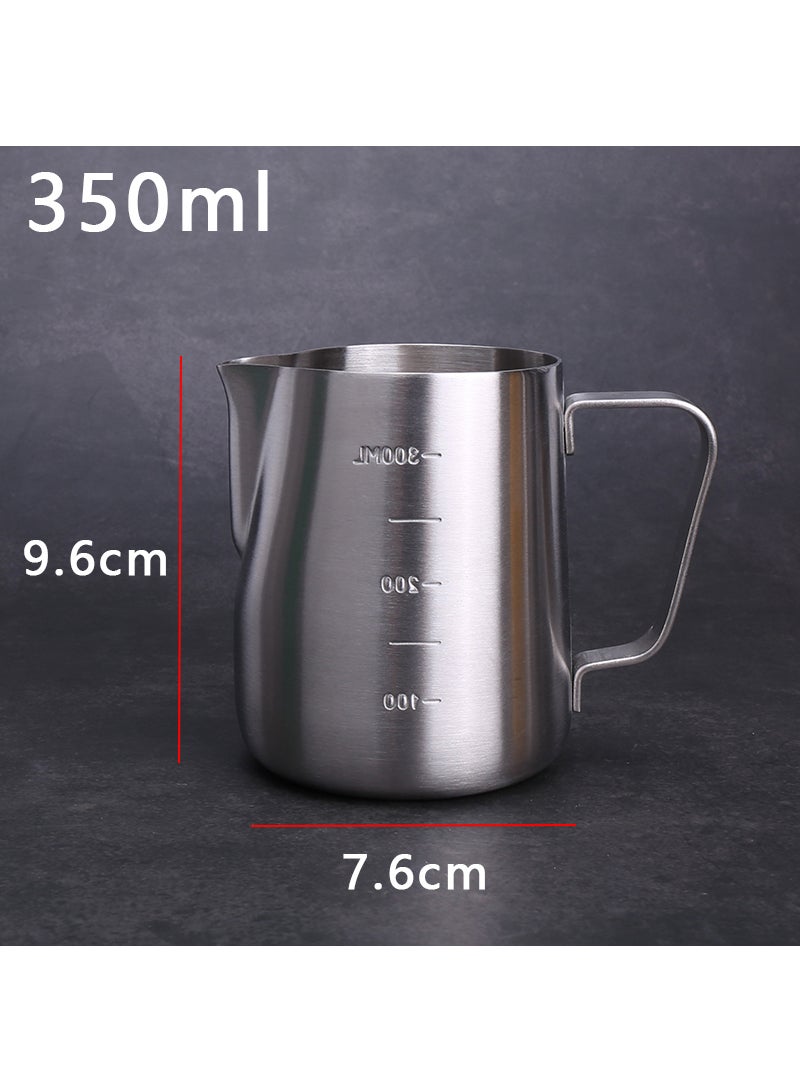 Sharpdo Stainless Steel Household Coffee Pull Flower Cup With Scale Beak Cup 350ml - Image 4