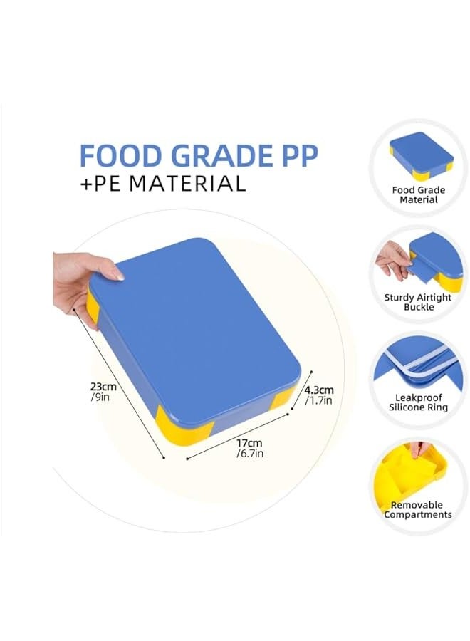 TRASSLE Lunch Box for Kid School, Bento Box Children, Leak-proof Lunch Box For Kids Adults, Snack Box, with 5 Compartments and Cutlery Set,For School, Trips  - Image 3