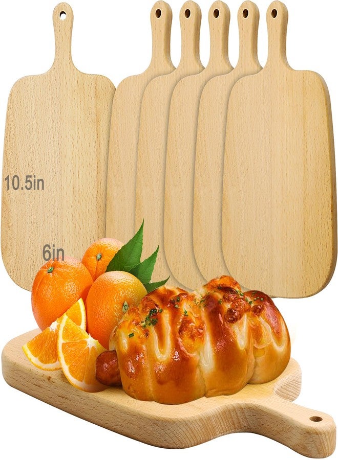 Tivcck 6 Pcs Wood Cutting Board with Handle,Bulk Wood Chopping Board,Thicken Wood Charcuterie Boards,Wooden Serving Board for Cheese,Bread,Vegetables,Fruit,Wedding,Housewarming Gift(10.5 x 6 x 0.6 in) - Image 1
