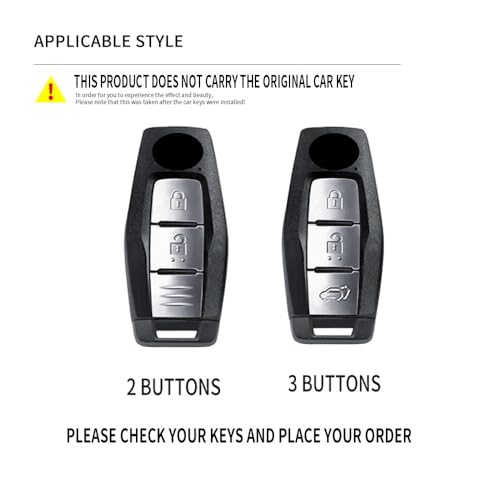 Ysbxitu 3 Buttons Keyless Remote Key Fob Cover with Keychain Fit for Mitsubishi Smart Key Shell Case Compatible with Mitsubishi Outlander 2021 2022 2023 2024 Key Sleeve Key Protective Cover-Brown - Image 2