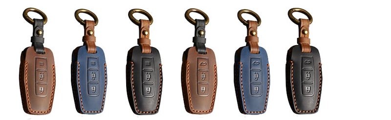 Ysbxitu 3 Buttons Keyless Remote Key Fob Cover with Keychain Fit for Mitsubishi Smart Key Shell Case Compatible with Mitsubishi Outlander 2021 2022 2023 2024 Key Sleeve Key Protective Cover-Brown - Image 5