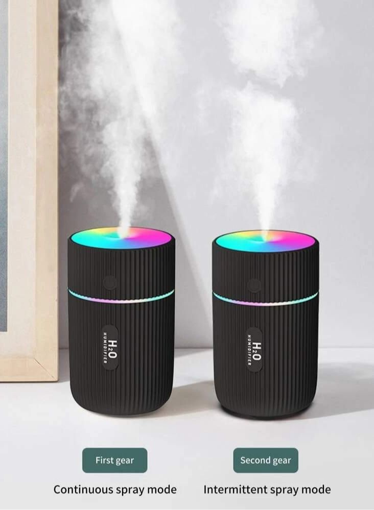 اتش 2 او مرطب الهواء فواحة USB مع ضوء LED اللون أسود - Image 2