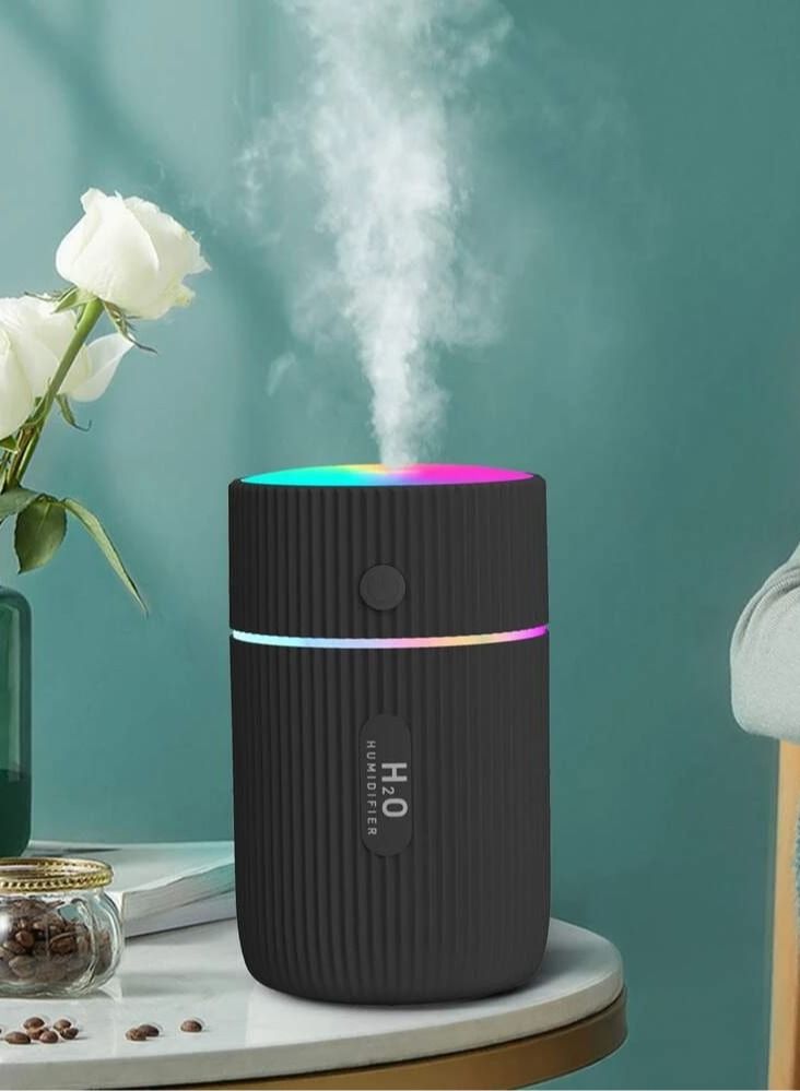 اتش 2 او مرطب الهواء فواحة USB مع ضوء LED اللون أسود - Image 3