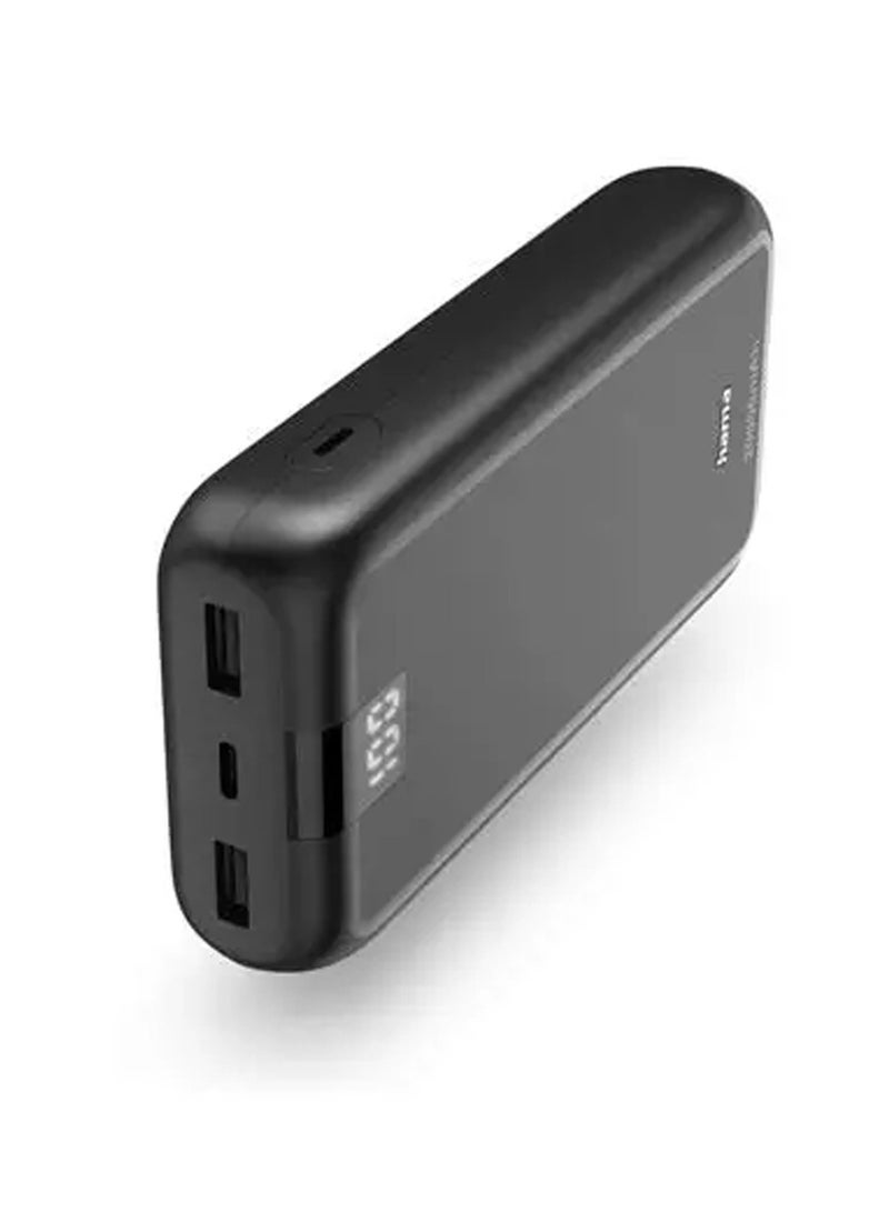 هاما مجموعة باور بانك عالية الأداء 20 باور بانك سريعة الشحن 20000 مللي أمبير في الساعة / باور بانك مزود بمدخل USB-C ومدخلين USB-A ومدخل USB-C / حماية من الشحن الزائد / حماية من الحرارة الزائدة / حماية من التفريغ الزائد - أسود - Image 2
