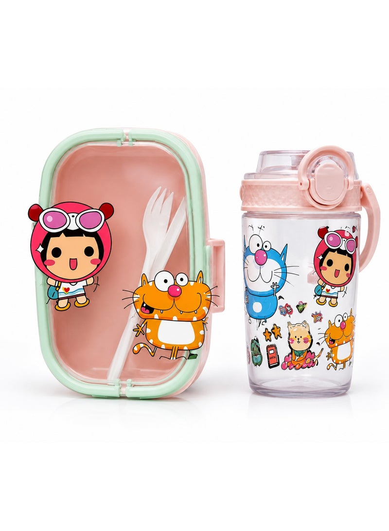Lunch Box For Kids, Lunch Box And Water Bottle With Bag, Lunch Box For School, Leak-Proof Lunch Box, Microwave And Dishwasher Safe - Image 1