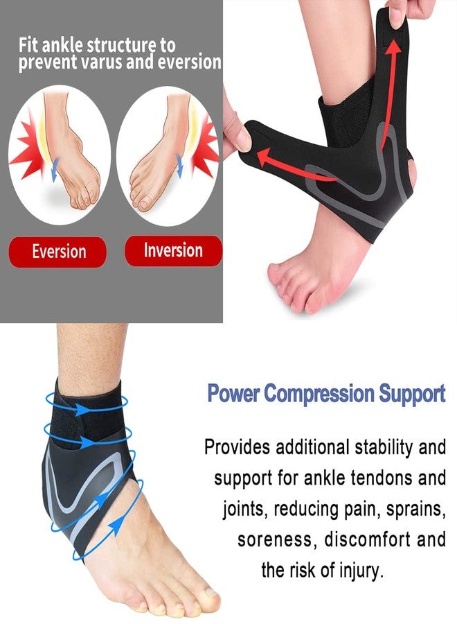 Mockery Nylon Ankle Support Brace, Breathable Plantar Fasciitis Sock With Arch Support Compression Ankle Brace Foot Strap Guard Foot Brace For Sprained Ankle (Left) xlarge - Image 2