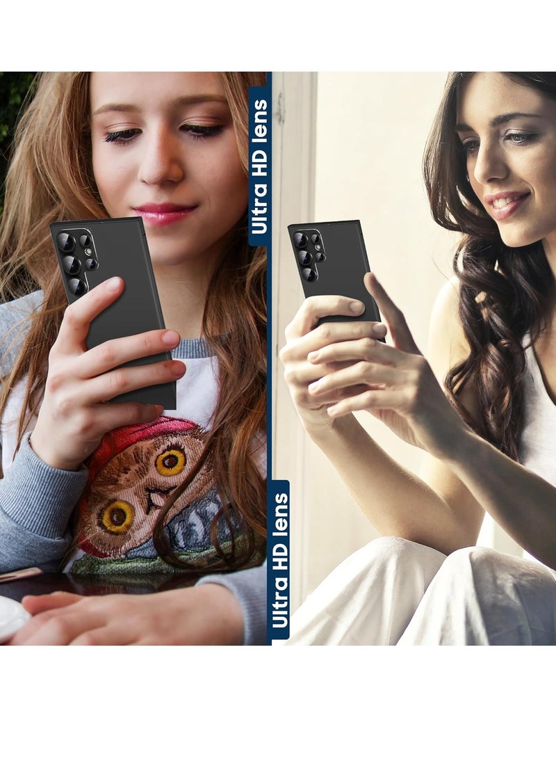 ELTRAZONE Samsung Galaxy S24 Ultra Camera Lens Protector,Metal Tempered Glass lens cover for Samsung Galaxy S24 Ultra Camera Lens Protector -Black - Image 2