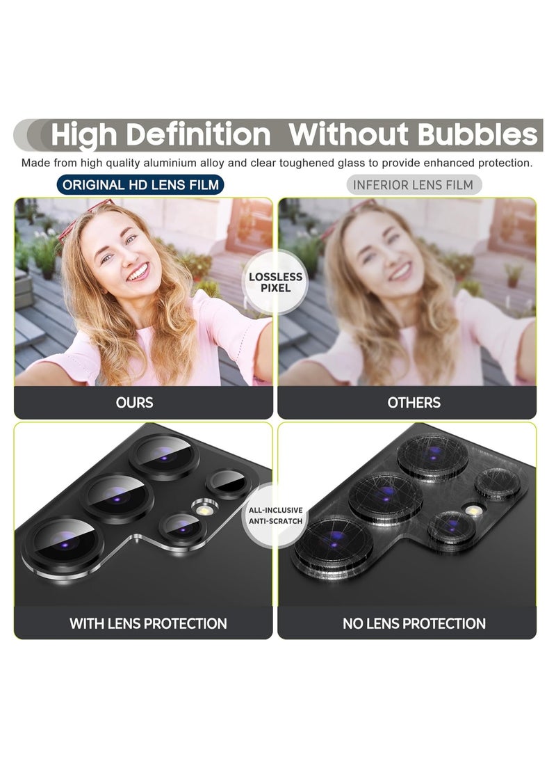 ELTRAZONE Samsung Galaxy S24 Ultra Camera Lens Protector,Metal Tempered Glass lens cover for Samsung Galaxy S24 Ultra Camera Lens Protector -Black - Image 5