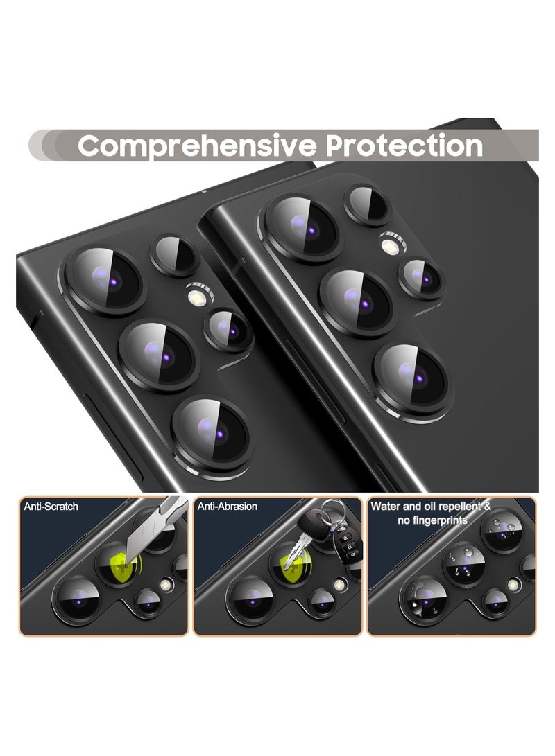 ELTRAZONE Samsung Galaxy S24 Ultra Camera Lens Protector,Metal Tempered Glass lens cover for Samsung Galaxy S24 Ultra Camera Lens Protector -Black - Image 3