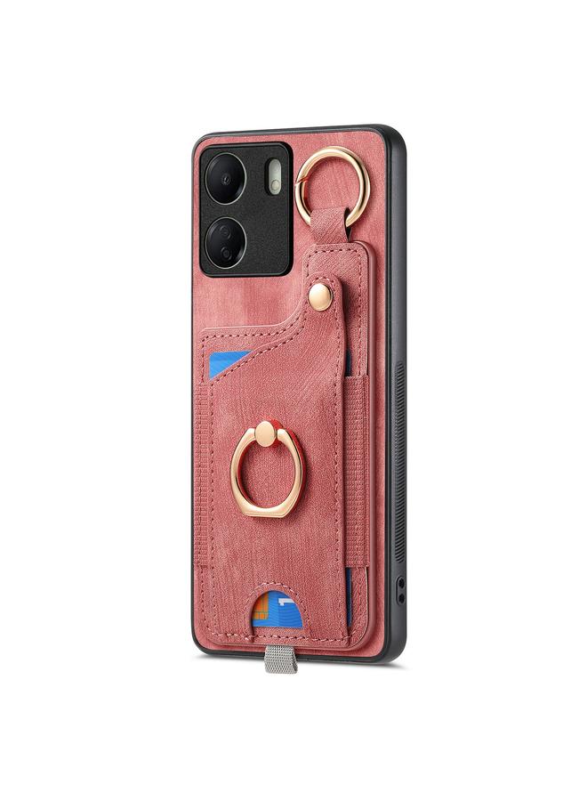 S-TOP Case For Redmi 9C Retro Skin-feel Ring Card Bag Phone Case with Hang Loop - Image 2