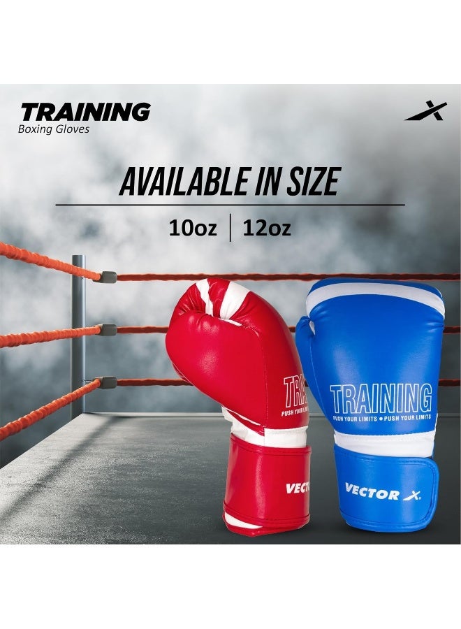 Vector X Training Boxing Gloves – Durable PU Gloves for Fitness, Sparring & Punching Practice, 12 OZ, Red - Image 3