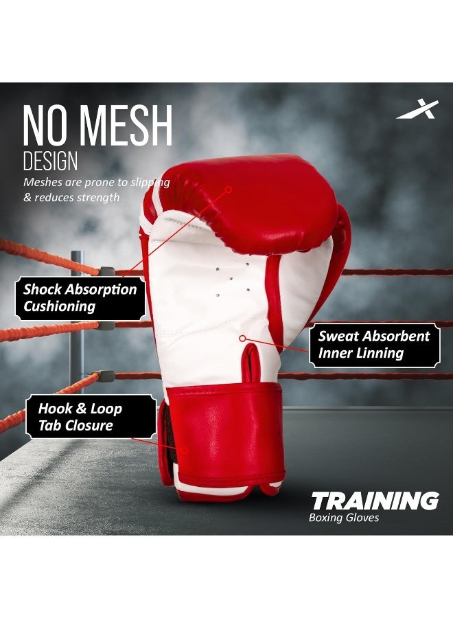 Vector X Training Boxing Gloves – Durable PU Gloves for Fitness, Sparring & Punching Practice, 12 OZ, Red - Image 4
