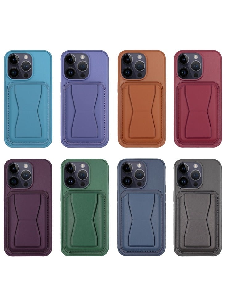Anti-Scratch Full Body Protection With Grip Card Holder Cover Case For Iphone 16 Plus  in  maroon - Image 3