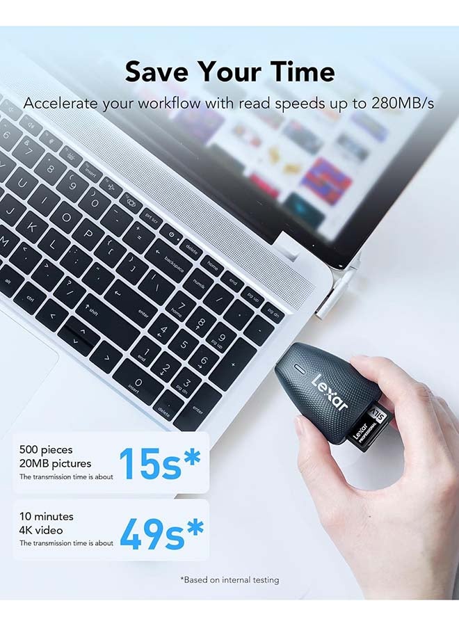 ليكسار بطاقة ذاكرة احترافية 512 جيجابايت فضية PRO SDXC UHS-II، C10، U3، V60، فيديو بدقة Full-HD و 4K، سرعة قراءة تصل إلى 280 ميجابايت/ثانية، للمصورين المحترفين، مصوري الفيديو، والهواة (LSDSIPR512G-BNNNU) - Image 3