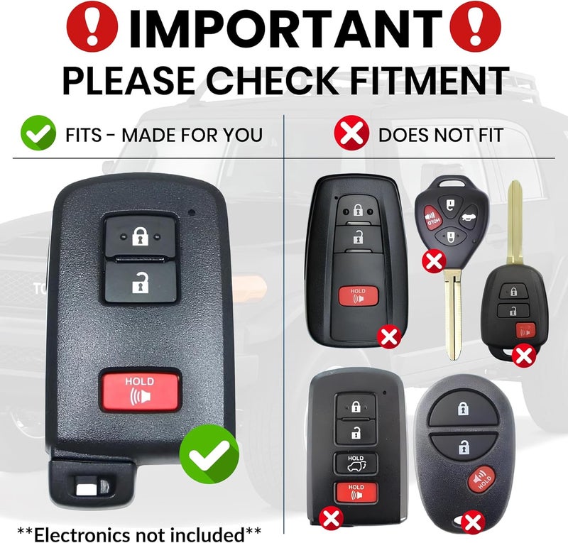 Dubbs Hardware Tacoma Key Fob Case Cover - Compatible with Toyota Tacoma 16-23, Tundra and 4Runner 20-21 - USA Made (White, Red Screws) - Image 2