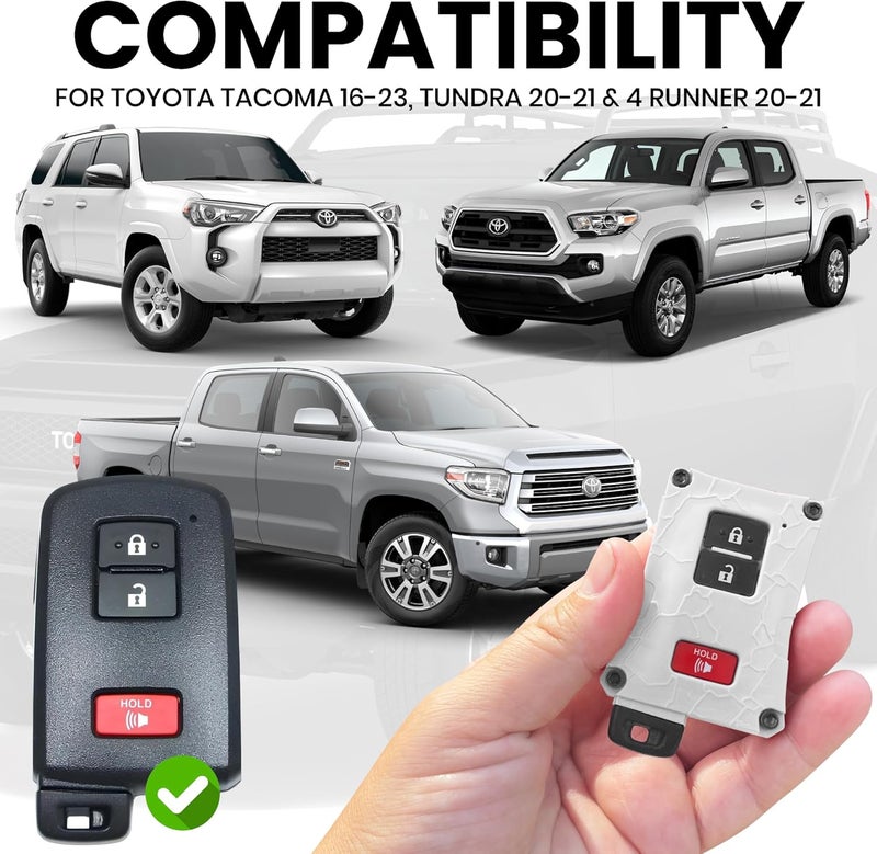 Dubbs Hardware Tacoma Key Fob Case Cover - Compatible with Toyota Tacoma 16-23, Tundra and 4Runner 20-21 - USA Made (White, Red Screws) - Image 3
