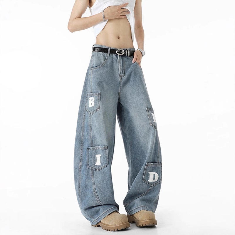 Unisex Classic Denim Jeans Loose Fit Daily Outdoor Wear - Image 3