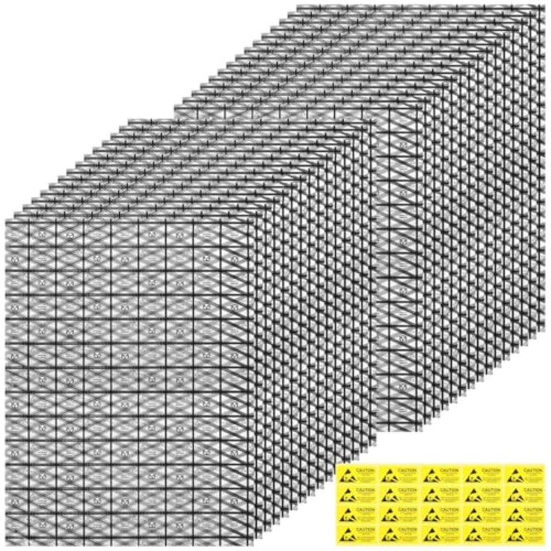 12x16 Inch Anti Static ESD Bags, Open Top ESD Shielding Bags with Self Adhesive Stickers, 4.6 Mil LDPE Antistatic Storage for Motherboard GPU Hard Drive LCD Screen, 30PCS - Image 1
