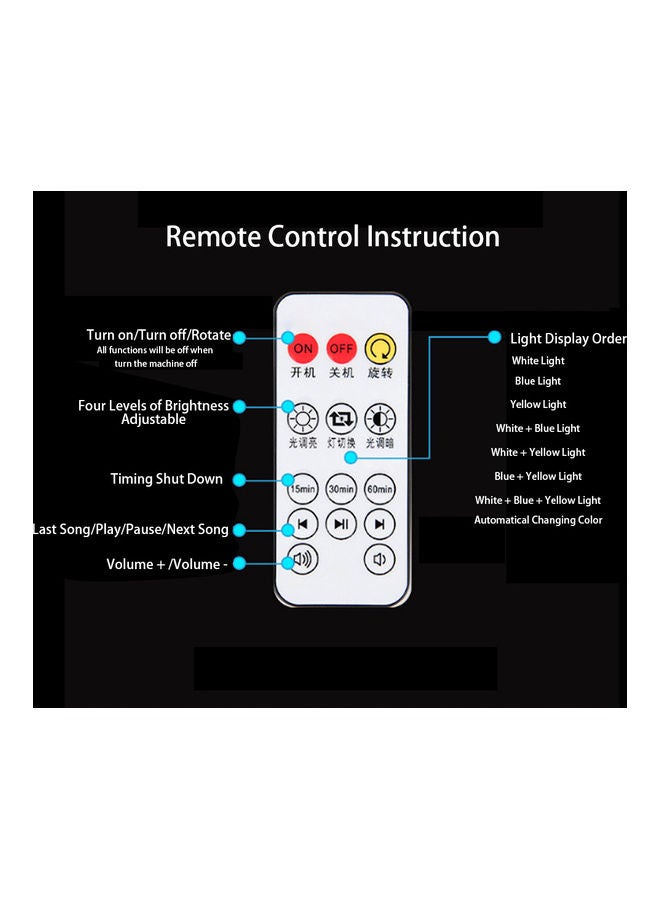 Loquat Romantic Projector Led Light Dreamlike Stars Projection Lamp Bedroom Home Decor black 13.9 x 8.4 x 13.9cm - Image 5