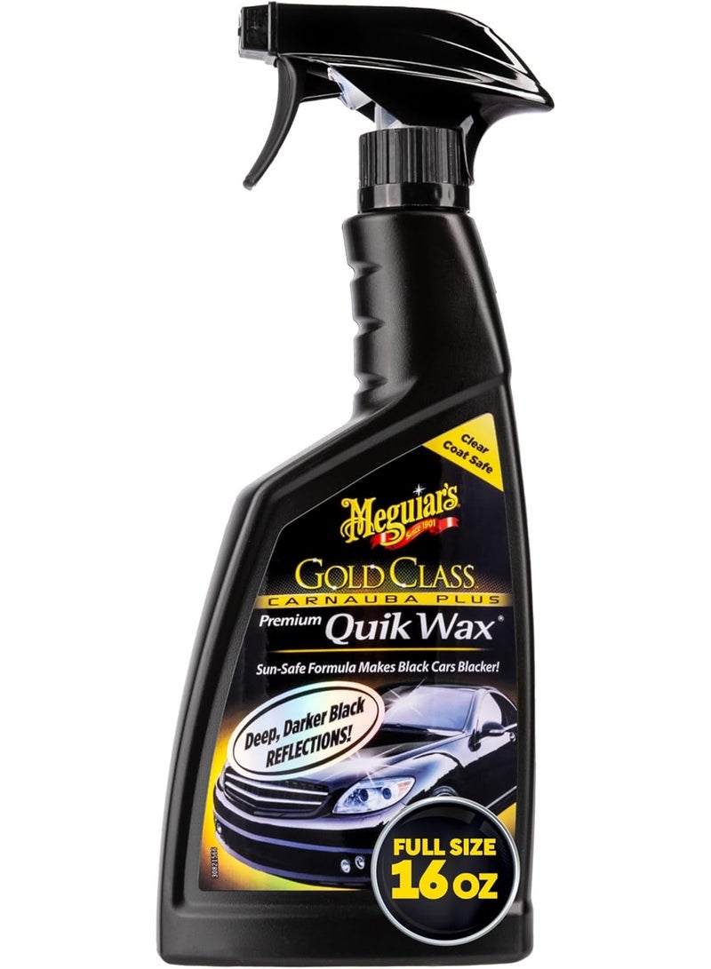 Meguiar's Meguiar's G7716 Gold Class Carnauba Quik Wax, Special Blend for Richness and Shine, Clear Coat Safe Meguiar's Quik Wax, Spray that Leaves Lasting Results without Residue, 16 Oz Containe - Image 1