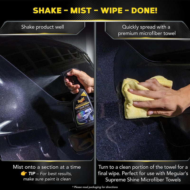 Meguiar's G7716 Gold Class Carnauba Quik Wax, Special Blend for Richness and Shine, Clear Coat Safe Meguiar's Quik Wax, Spray That Leaves Lasting Results Without Residue, 16 Oz - Image 4