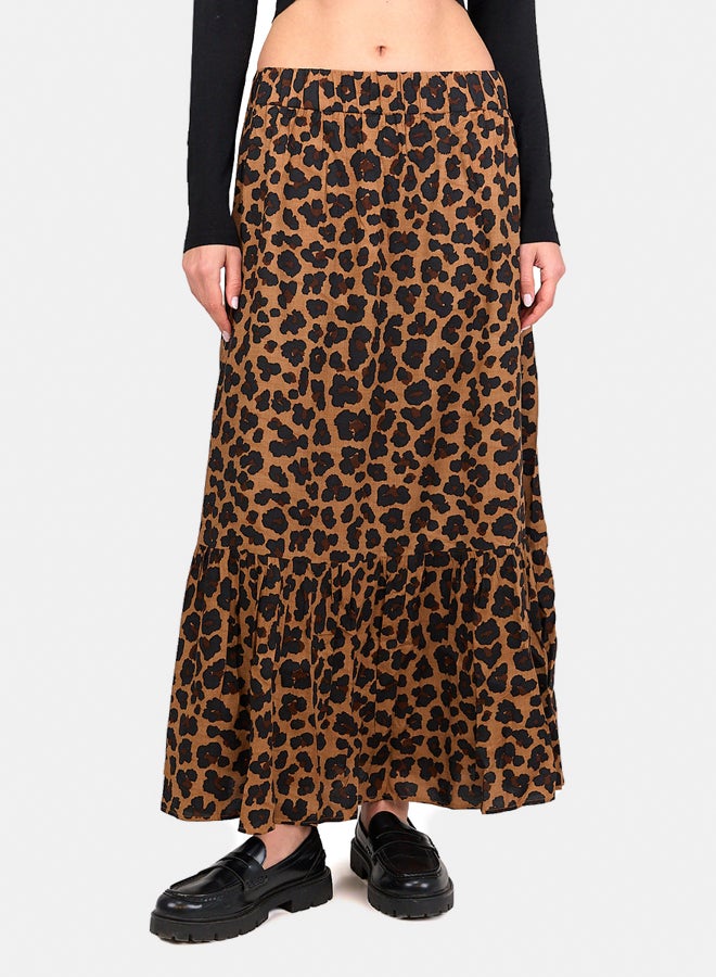 Clue Tiger Print Tiered Skirt - Image 1