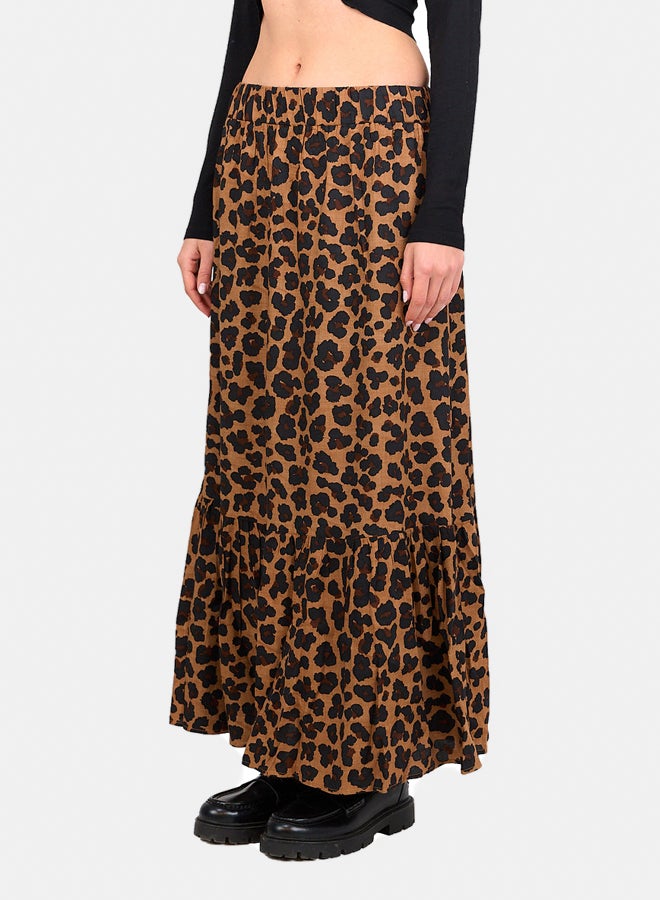 Clue Tiger Print Tiered Skirt - Image 2
