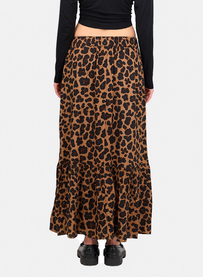 Clue Tiger Print Tiered Skirt - Image 3