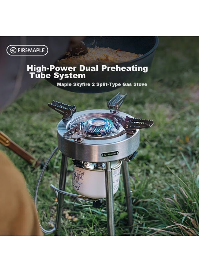 Fire-maple Qingtian 2 Split Gas Stove, Outdoor Cooking Equipment, Camping Gear, Portable Gas Cartridge Stove, High-power Intense Flame Burner - Image 2