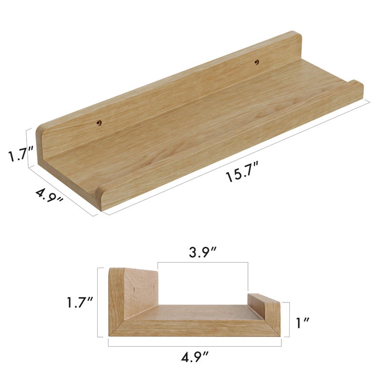 YUFLINX 16â€™â€™Natural Floating Shelves for Wall Set of 6,Rustic Wood Shelf for Room Decor/Storage/Display,Small Bookshelf,Wall Mounted Hanging Shelves for Bedroom, Bathroom, Living Room, Kitchen - Image 4