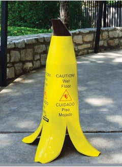 LACOT GENERAL TRADING LLC Wet Floor Sign, Banana Cone, Trilingual Wet Floor Sign Safety Cone, Yellow  - Image 2