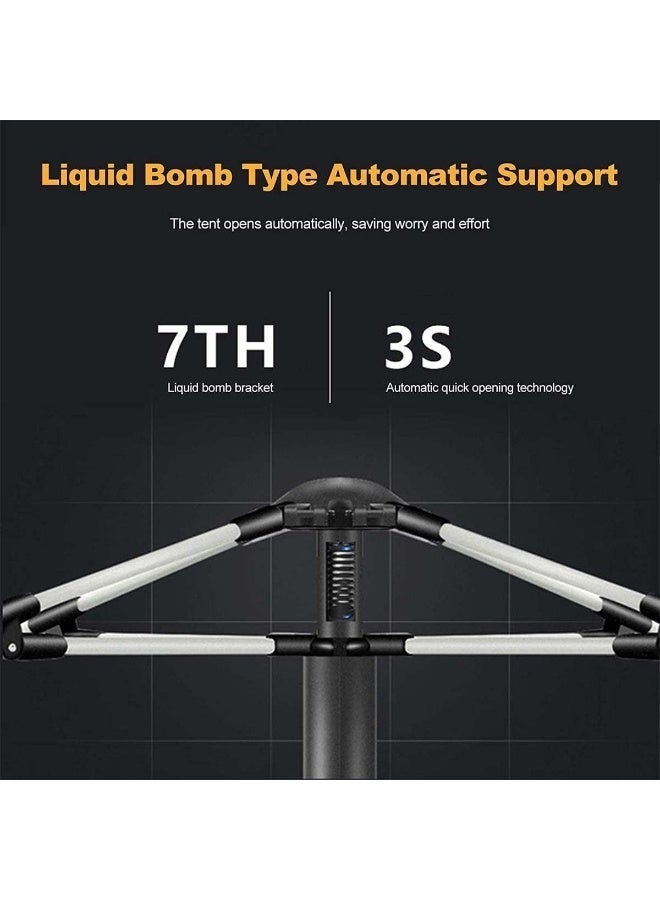 يلا جوي Hydraulic Large Tent, Automatic Dome Waterproof Sunscreen Tents for 3-4 Person, Outdoor Two-Door Tent, Easy to Set Up and Package,Blue - Image 4