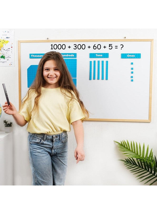 Simply magic 131+4 PCS Jumbo Blue Magnetic Base Ten Blocks for Math + Headings - Math Manipulatives, Base 10 Blocks, Place Value Manipulatives Magnets, Counters for Kids, Classroom Must Haves - Image 2