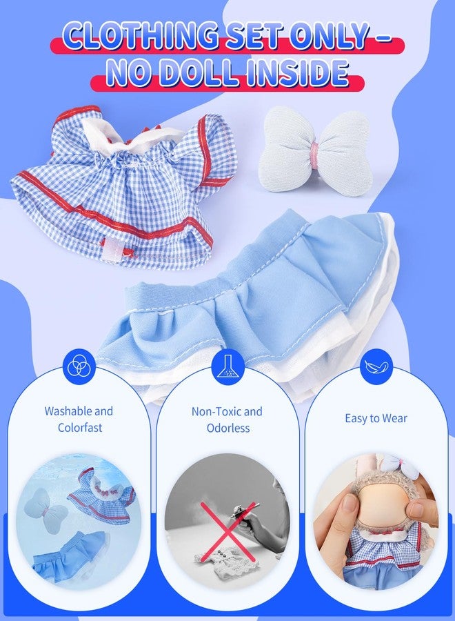 SOOBEEKE 17cm Doll Clothes Set - 3PCS Outfit with Skirt, Top & Bow - Small Doll Clothes & Accessories for 15 - 17 cm Dolls - NO Doll Included - Great for Display, Play or Gift - Image 4