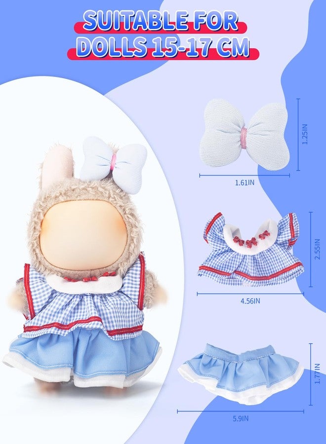 SOOBEEKE 17cm Doll Clothes Set - 3PCS Outfit with Skirt, Top & Bow - Small Doll Clothes & Accessories for 15 - 17 cm Dolls - NO Doll Included - Great for Display, Play or Gift - Image 2