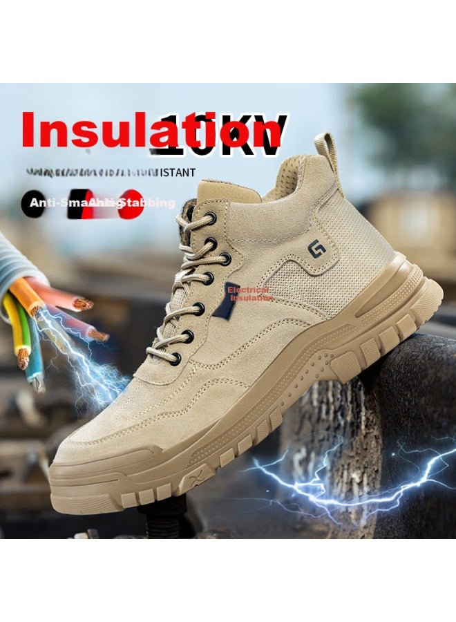 Jingtu Jingtu Safety Shoes For Men, High-top, 10kv Ulated, Electrician, Anti-smashing, Anti-puncture, Safety Functional Shoes E3087-j 41  - Image 3